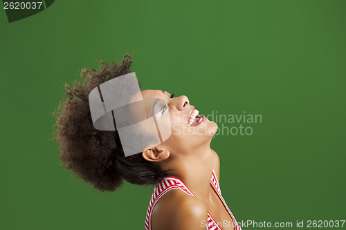 Image of African woman laughing
