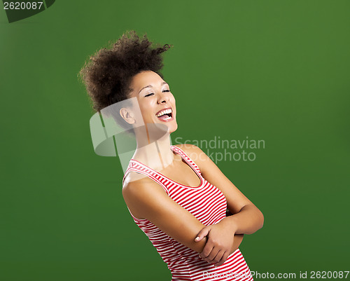 Image of African woman laughing