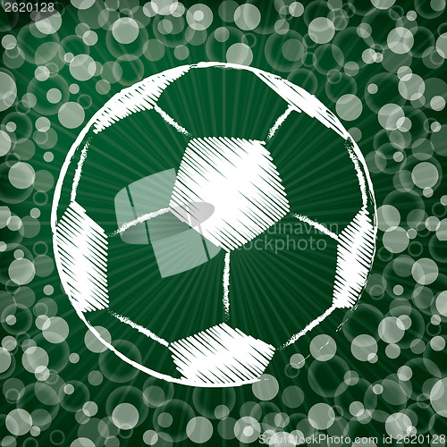 Image of Soccer ball on abstract green background