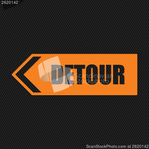 Image of Detour sign on striped background