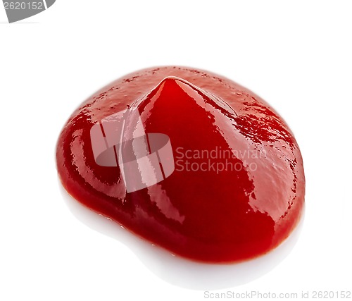 Image of ketchup on a white background