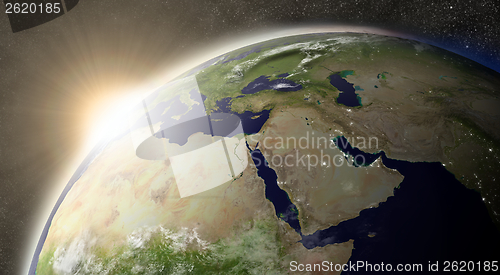 Image of Sun over Middle East
