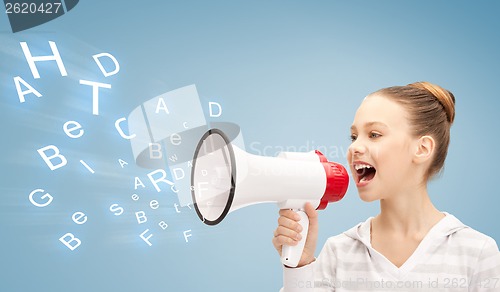 Image of teenage girl with megaphone