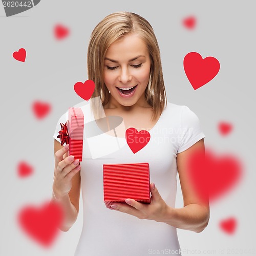 Image of happy girl with gift box