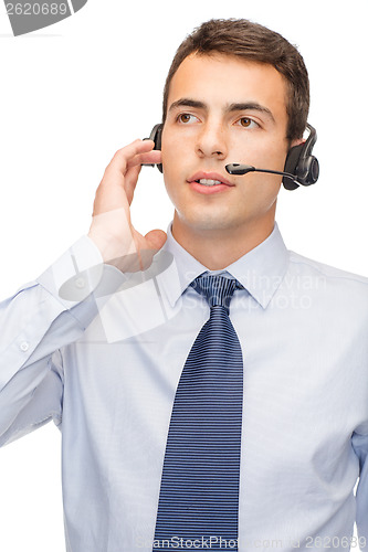 Image of friendly male helpline operator