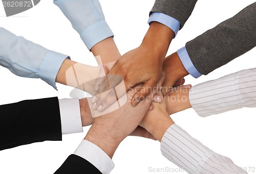 Image of group of businesspeople celebrating victory