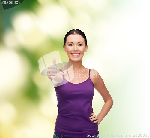 Image of girl in blank purple tank top with crossed arms