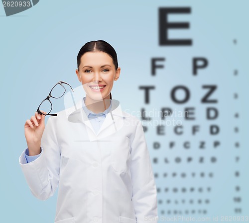 Image of smiling female doctor without stethoscope