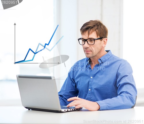 Image of man working with laptop at home