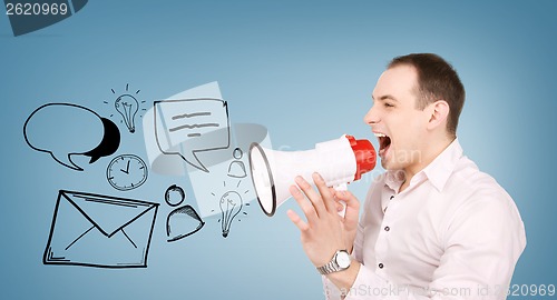 Image of businessman with megaphone