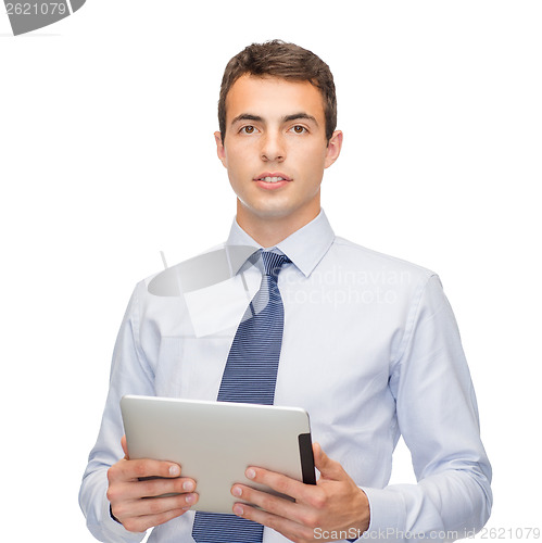 Image of buisnessman with tablet pc