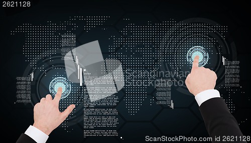 Image of close up of businessman pointing to something