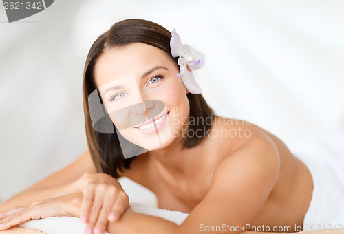 Image of beautiful woman in spa salon