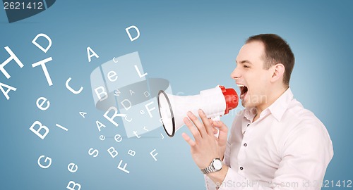 Image of businessman with megaphone