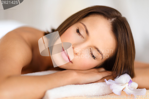 Image of beautiful woman in spa salon