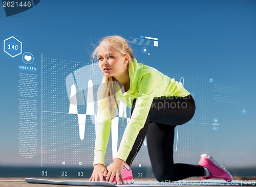 Image of woman doing sports outdoors