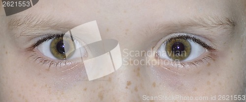 Image of eyes of the teenager close up