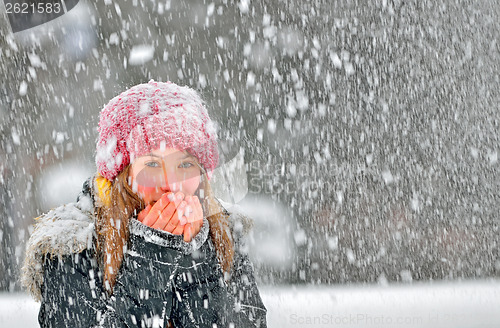 Image of girl frozen in snow