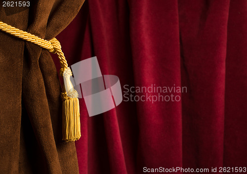 Image of Red and brown theatre curtain