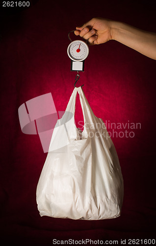 Image of Weigh scales and bag