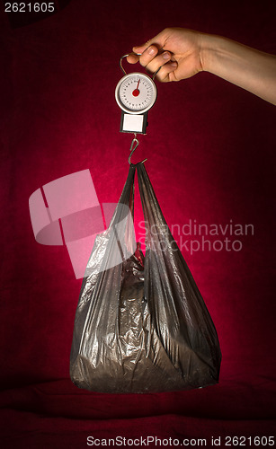 Image of Weigh scales and bag