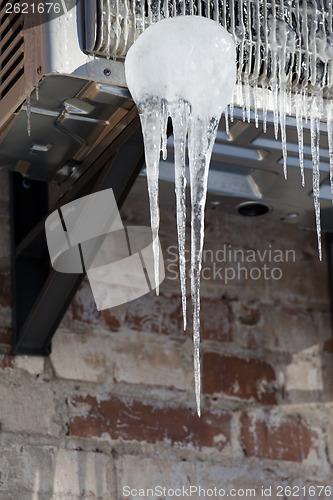 Image of Icicle on icy air conditioner