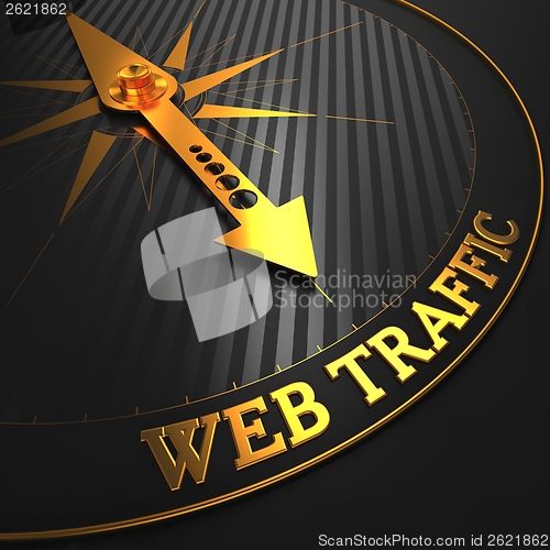 Image of Web Traffic on Black and Golden Compass.
