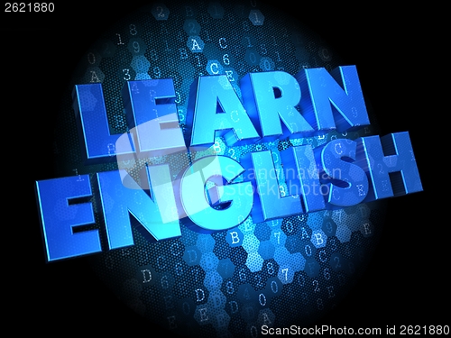 Image of Learn English on Digital Background.