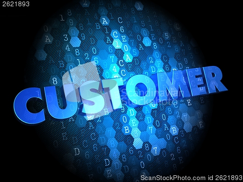 Image of Customer on Digital Background.