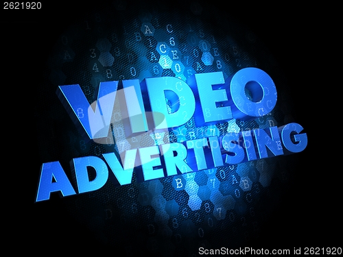 Image of Video Advertising on Digital Background.