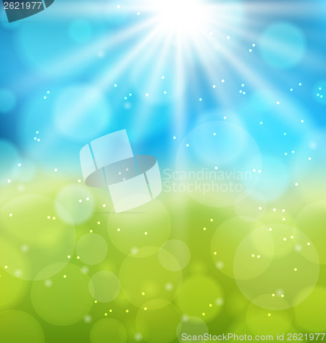 Image of Sunny natural background with lens flare
