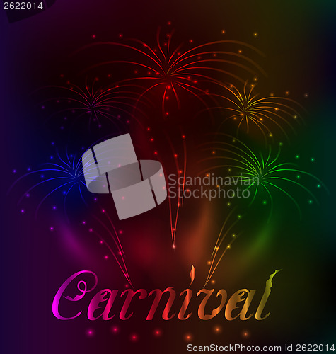 Image of Colorful fireworks background for Carnival party 