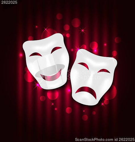 Image of Comedy and tragedy theatre masks