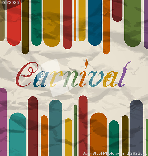 Image of Old colorful card with text for carnival festival