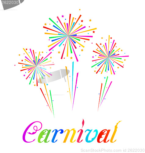 Image of Sketch abstract colorful exploding firework for Carnival party 