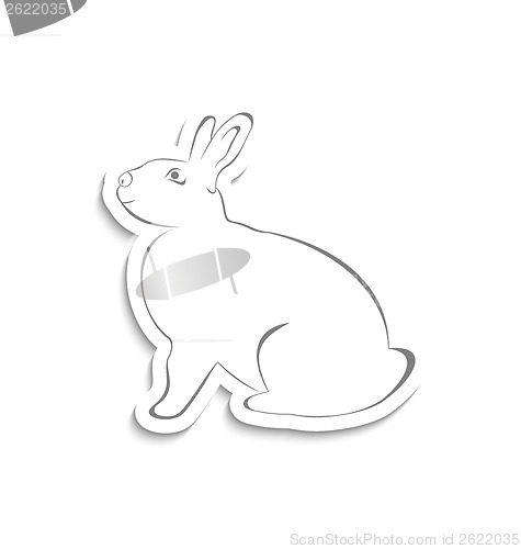 Image of Easter greeting rabbit isolated on white background