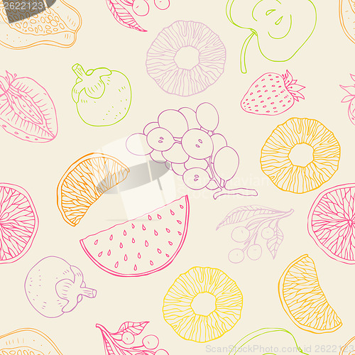 Image of Seamless fruits background