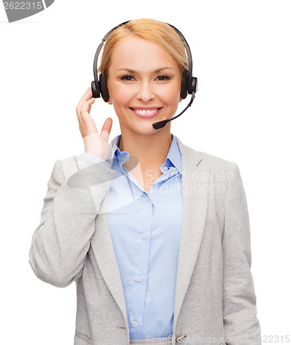 Image of friendly female helpline operator