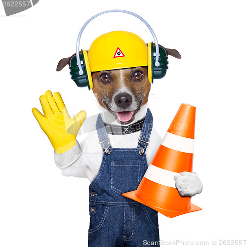 Image of under construction dog