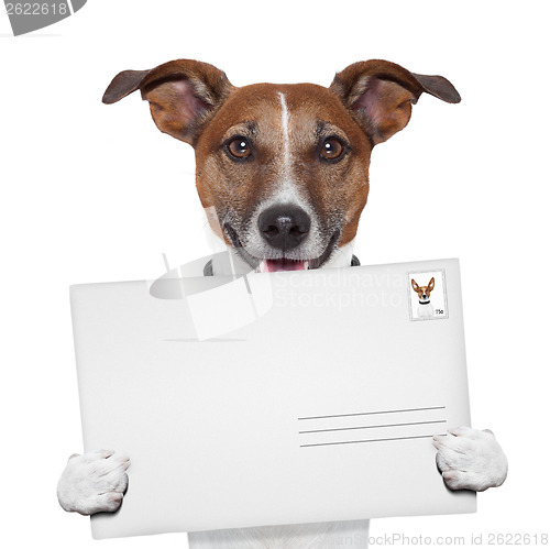 Image of post envelope mail stamp dog