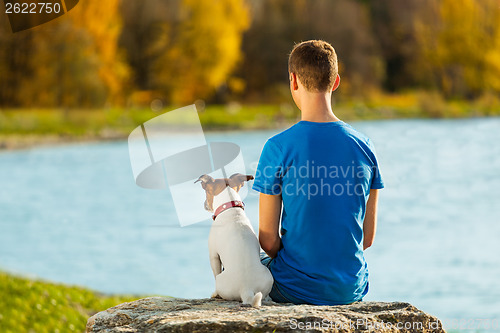 Image of boy and dog 