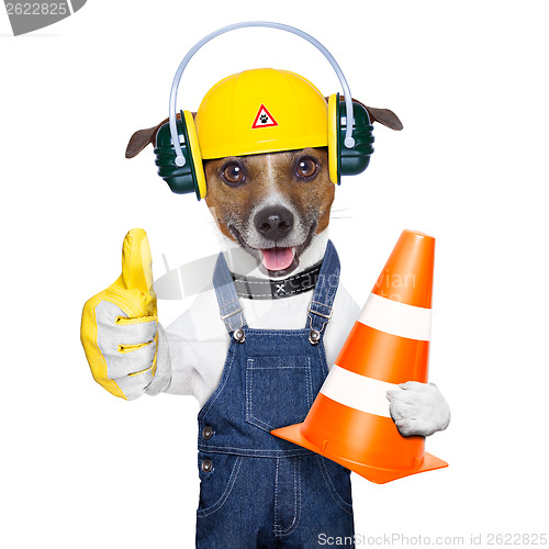 Image of under construction dog