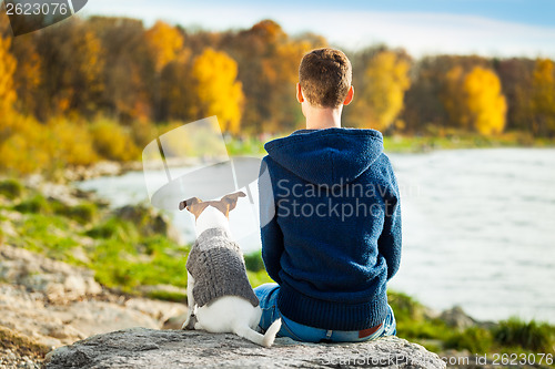 Image of boy and dog 