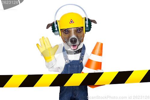 Image of under construction dog