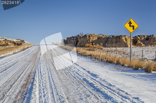 Image of back country road over prairie