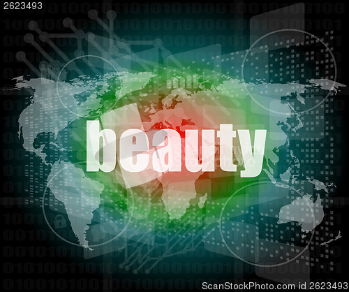 Image of business concept: word innovation on digital touch screen