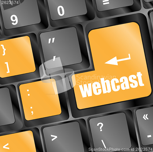 Image of keyboard key with webcast web button