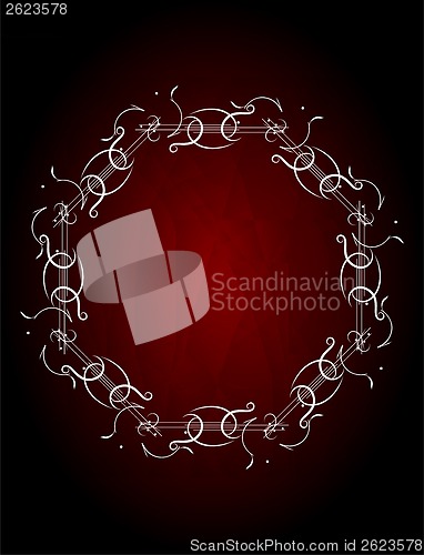 Image of Red Vintage Frame Design For Greeting Card