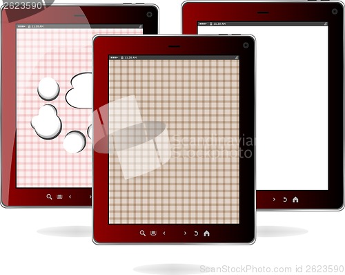 Image of digital tablet pc set isolated on white
