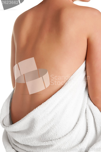 Image of Womans Back in a Towel